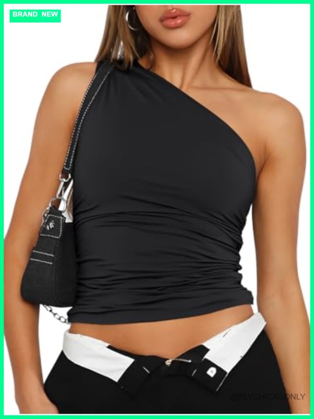 Trendy Queen One Shoulder Crop Top Sleeveless Asymmetrical Tank